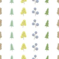 patrón sin costuras con árboles de colores sobre fondo blanco. ilustración vectorial vector