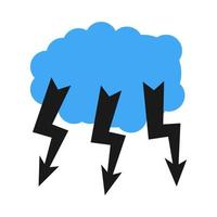 A cloud with a thunderstorm. Vector illustration.