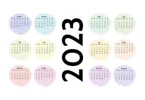 calendario para 2023 aislado en un fondo blanco vector