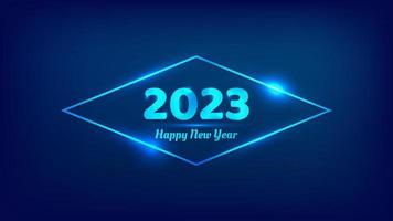 2023 Happy New Year neon background vector