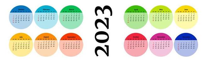 calendario para 2023 aislado en un fondo blanco vector