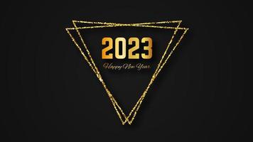 2023 Happy New Year gold background vector