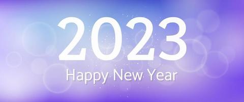 Happy new year 2023 incription on blurred background vector