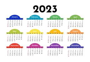 Calendar for 2023 isolated on a white background vector