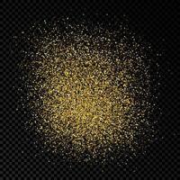 Golden glittering backdrop on a dark transparent background. Background with gold glitter effect and empty space for your text. Vector illustration