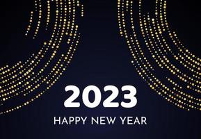 2023 feliz año nuevo de patrón de brillo dorado vector