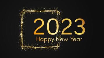 2023 Happy New Year gold background vector