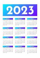 calendario para 2023 aislado en un fondo blanco vector