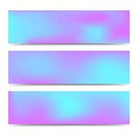 Smooth abstract blurred gradient colorful banners set. Abstract Creative multicolored background. Vector illustration