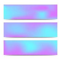 Smooth abstract blurred gradient colorful banners set. Abstract Creative multicolored background. Vector illustration