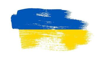 Ukrainian national flag in grunge style vector