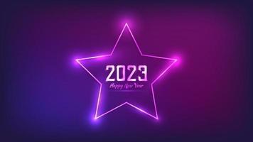 2023 Happy New Year neon background vector