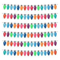 Garland with multi-colored light bulbs on a white background. Vector illustration.