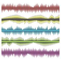 Sound waves vector set. Audio equalizer. Sound audio waves isolated on white background