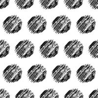 patrón sin costuras con frotis de garabatos de círculo negro dibujado a mano. textura grunge abstracta. ilustración vectorial vector