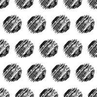 Seamless pattern with hand drawn black circle scribble smear. Abstract grunge texture. Vector illustration