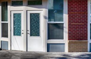 Old fashioned doors and window glass photo