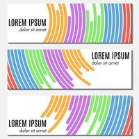 Set of colorful abstract header banners with curved lines and place for text. Vector backgrounds for web design.