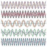 conjunto de vectores de ondas de sonido. ecualizador de sonido ondas de audio de sonido aisladas sobre fondo blanco