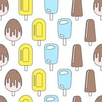 Seamless pattern with ice cream. Vector illustration.