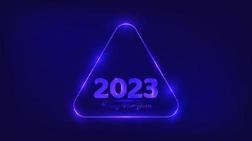 2023 Happy New Year neon background vector