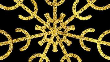 Christmas dark background with gold glitter snowflakes. New year snowflake holiday decoration. Vector illustration