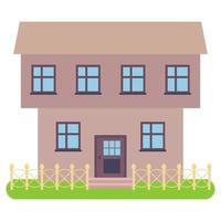 Private house on a white background. Vector illustration.