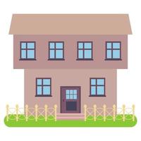 Private house on a white background. Vector illustration.