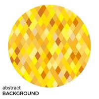 Yellow circle of rhombuses isolated on white background. Abstract vector background.