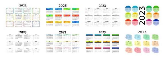 Calendar for 2023 isolated on a white background vector
