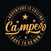 diseño de camiseta de camping, vector