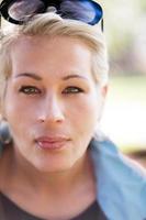 Close up portrait of an attractive blonde woman. photo