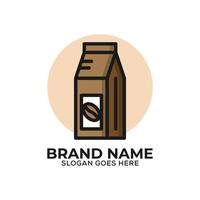 Coffee bean wrap logo design vector, flat design organic coffee store logo icon template vector