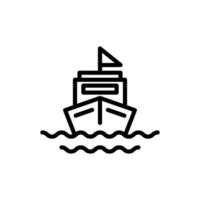 icono de barco ilustración vectorial, temporadas de verano icono de logotipo de yate con estilo de esquema vector