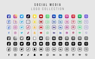 paquete de logotipos de redes sociales vector