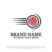 inspiración en el diseño del logotipo de entrega de mariscos de sushi japonés, puede usar la plantilla de marca de la tienda de alimentos y bebidas vector