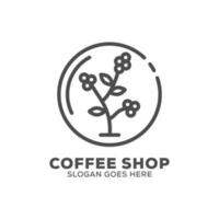 esbozar la inspiración del diseño del logotipo de la granja de café, se puede utilizar la plantilla de icono del logotipo de cafetería y bar vector