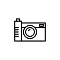 outline camera icon vector illustration, photography vector icon, sign design template