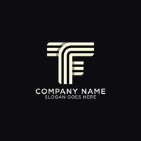 monogram of letter T and F shape, initial name of T F logo design with outline design vector