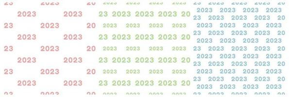 Set of Happy New Year 2023 Seamless Pattern Design with Decoration in Template Hand Drawn Cartoon Flat Illustration vector