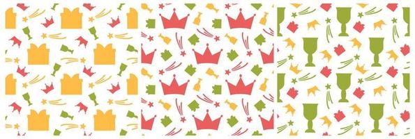 Set of Happy Epiphany Day Seamless Pattern Design Christian Festival to Faith in Template Hand Drawn Cartoon Flat Illustration vector