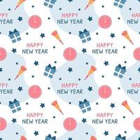 Happy New Year 2023 Seamless Pattern Design with Decoration in Template Hand Drawn Cartoon Flat Illustration vector