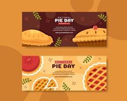 National Pie Day Banner Flat Cartoon Hand Drawn Templates Illustration vector