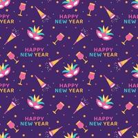 Happy New Year 2023 Seamless Pattern Design with Decoration in Template Hand Drawn Cartoon Flat Illustration vector