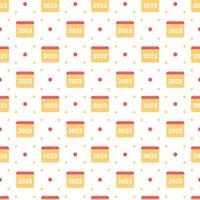 Happy New Year 2023 Seamless Pattern Design with Decoration in Template Hand Drawn Cartoon Flat Illustration vector