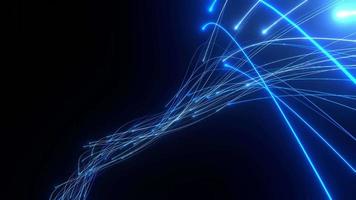 leuchtende Datenleitungen Spiralkurve, blaue Farbe, Geschwindigkeitsleitungsdaten, Hintergrund, spiralförmiges Glasfaser-Internet. video