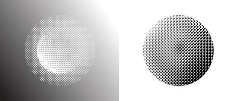 Halftone dot background pattern vector illustration. Circle shape monochrome gradient dotted modern texture and fade distressed overlay. Design for poster, cover, banner, mock-up, sticker, layout.