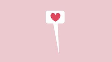 Animated isolated notice about like. Looped flat 2D speech bubble HD video footage. Dialogue balloon. Colorful animation on pink background with alpha channel transparency for website, social media