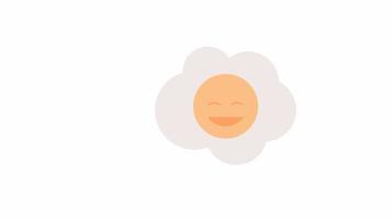 Animated smile face in cloud element video