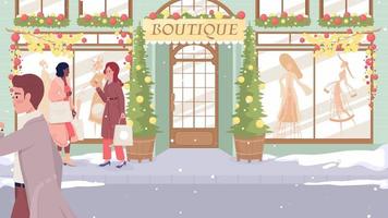 Animated xmas shopping illustration video